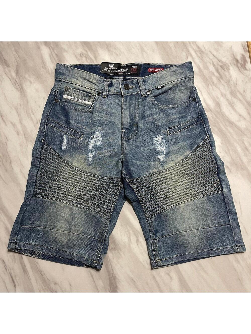 Ecko Unltd 759 Relaxed Men's Size W30 Distressed Blue Jean Denim Shorts
